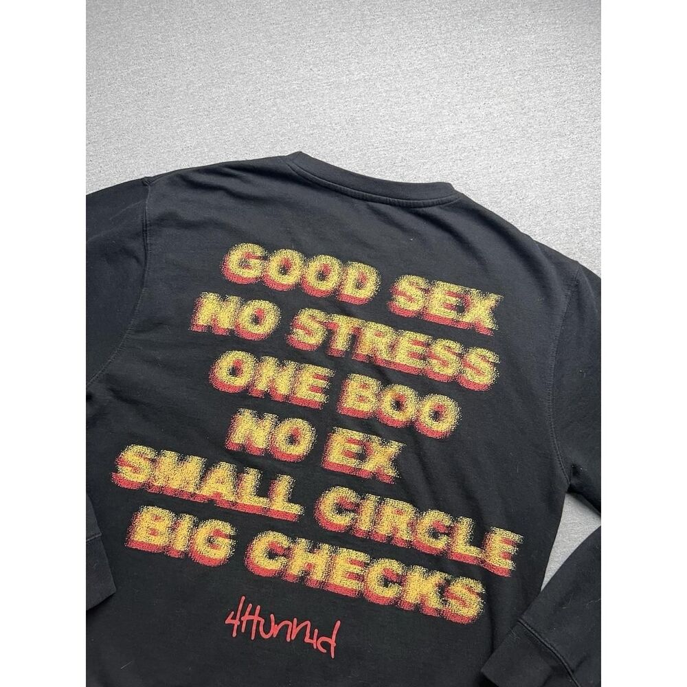 4Hunnid Sweatshirt Men's M Black Good Sex No Stress Crewneck Streetwear YG